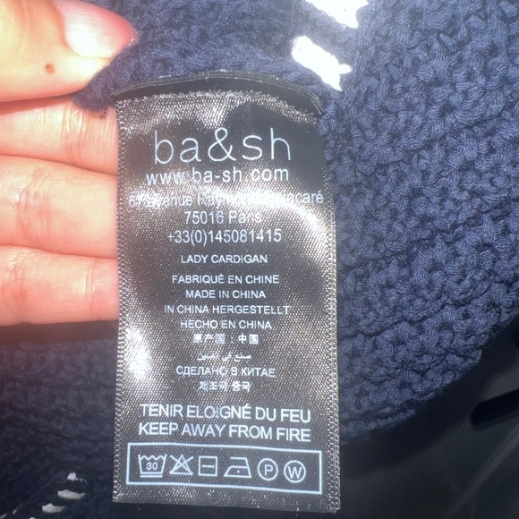 BA&SH Cardigan Gustave Marine In Blue - Picture 6 of 6